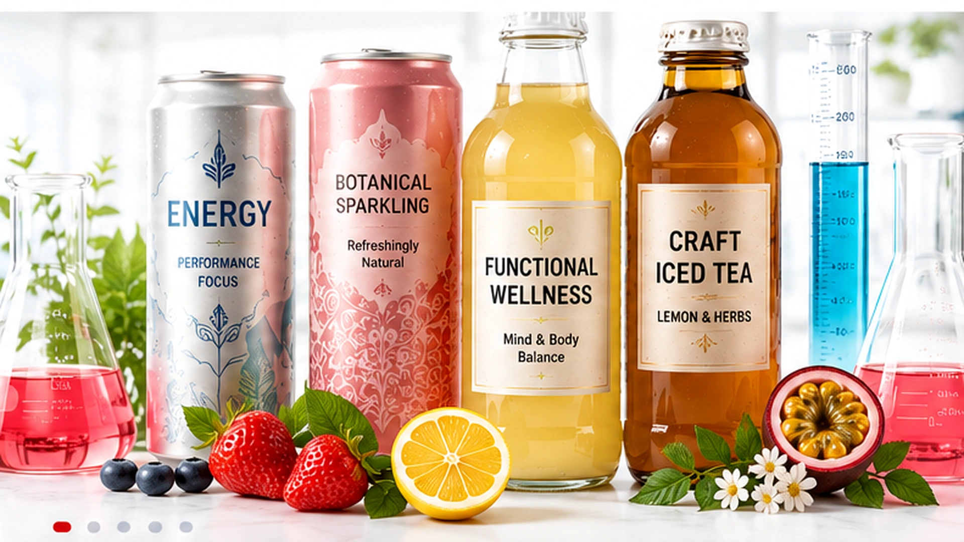 Fruit, botanicals and glassware for beverage development